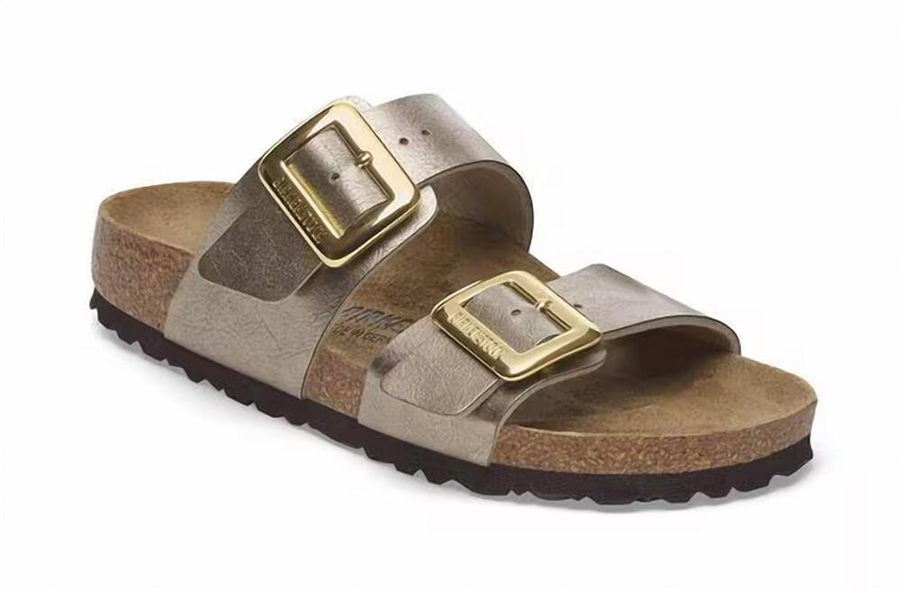NEW BIRKENSTOCK women's sydney cushion buckle sandal in graceful taupe